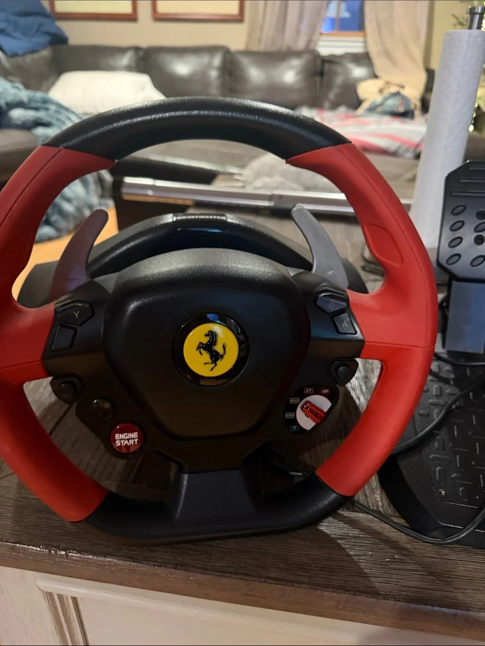 Ferrari Red and Black Racing Wheel Controller with Pedals Xbox controllers